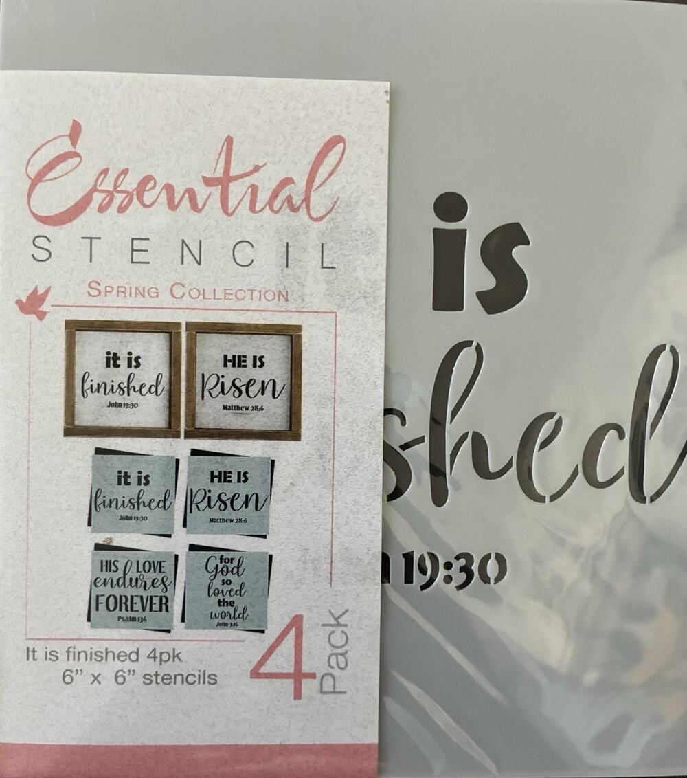 Essential Stencil Reuseable 4 Pk It Is Finished Mini Set Flexible Wshble Strong